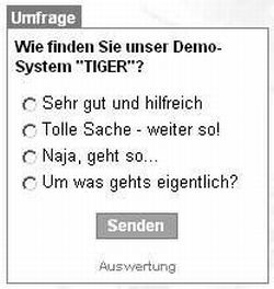 Tiger Modul Meinungsumfragen erstellen und auswerten